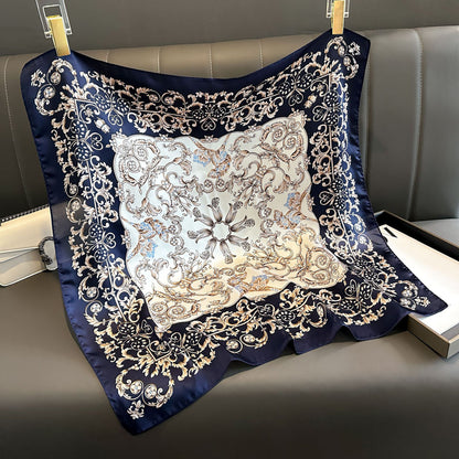 Foulard carré de soie 70 - Nuit Baroque