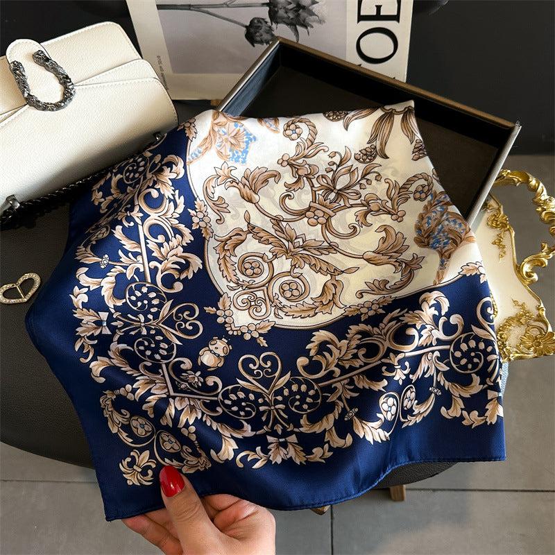 Foulard carré de soie 70 - Nuit Baroque