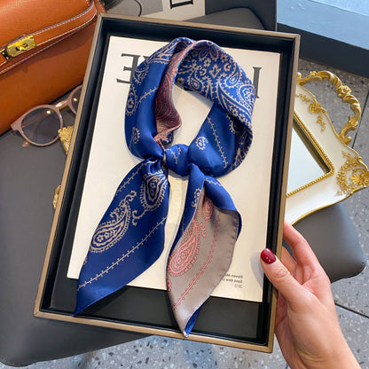 Foulard carré de soie 70 - Paisley Fusion