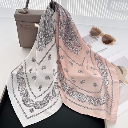 Foulard carré de soie 70 - Paisley Harmonie