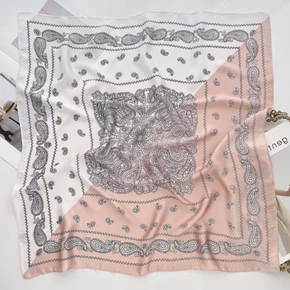 Foulard carré de soie 70 - Paisley Harmonie
