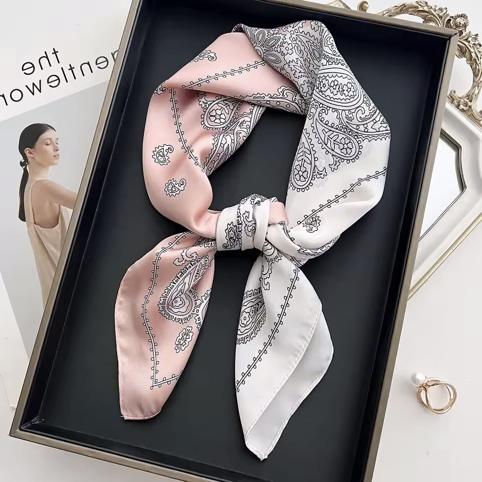 Foulard carré de soie 70 - Paisley Harmonie