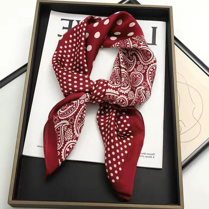 Foulard carré de soie 70 - Patchwork Western Rouge