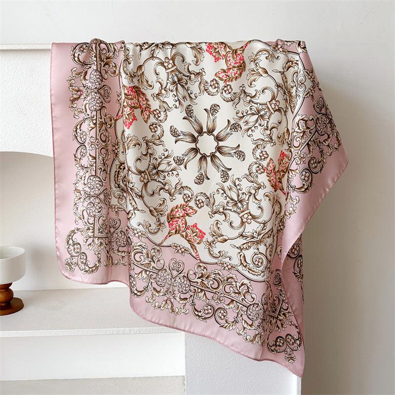 Foulard carré de soie 70 - Rosée Baroque
