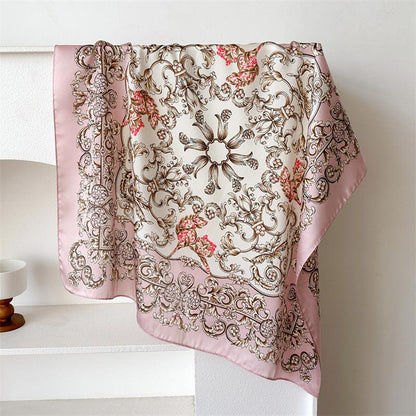 Foulard carré de soie 70 - Rosée Baroque
