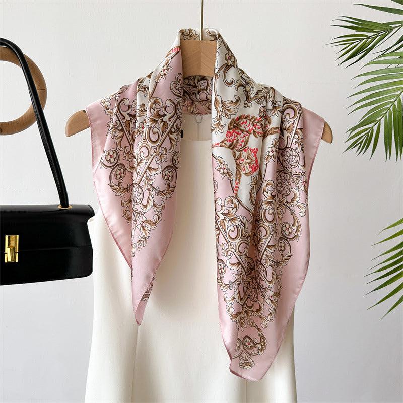 Foulard carré de soie 70 - Rosée Baroque