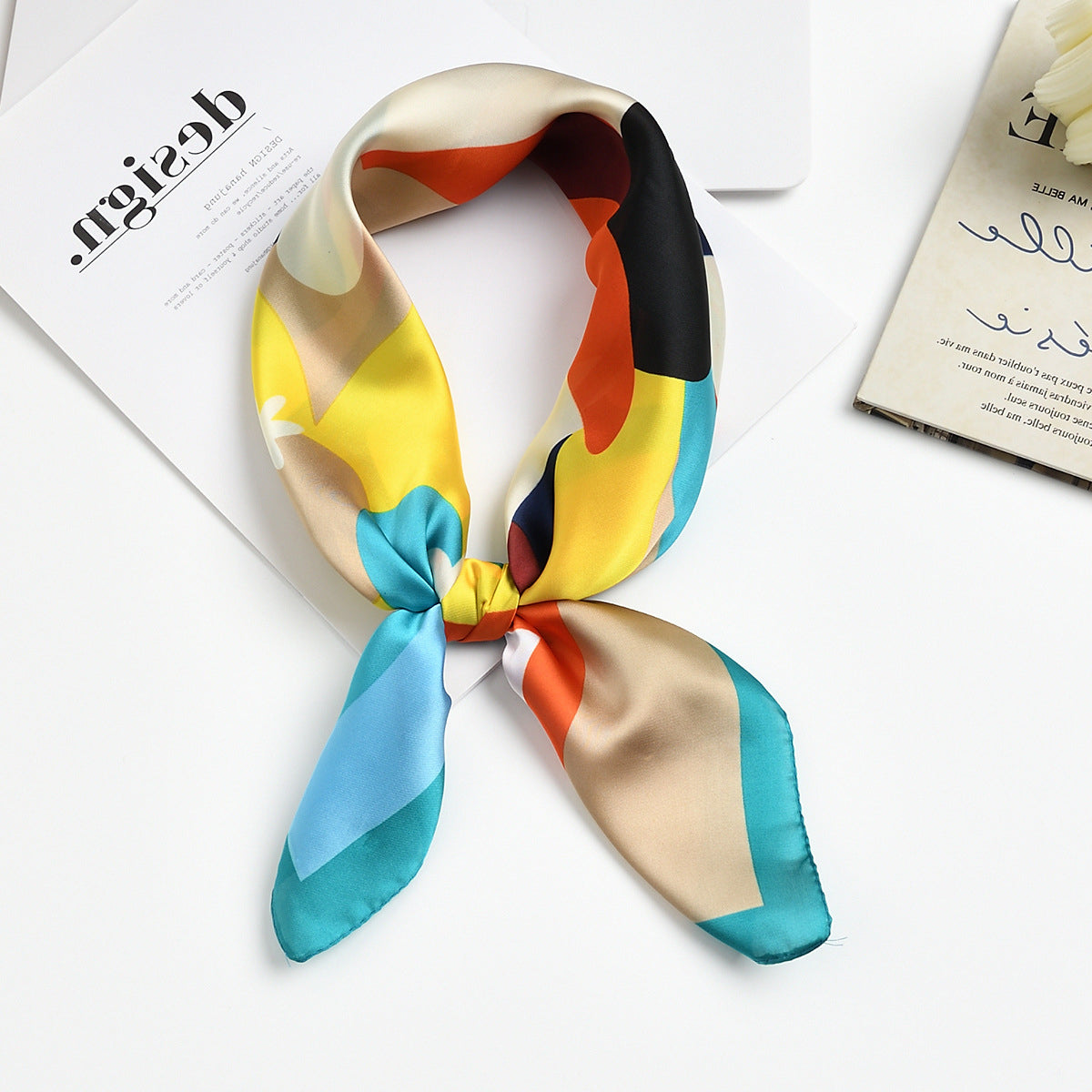 Foulard carré de soie 70 - Bouquet Tropical