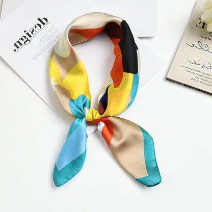 Foulard carré de soie 70 - Bouquet Tropical