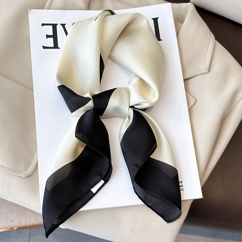 Foulard carré de soie 70 - Élégance Initiale