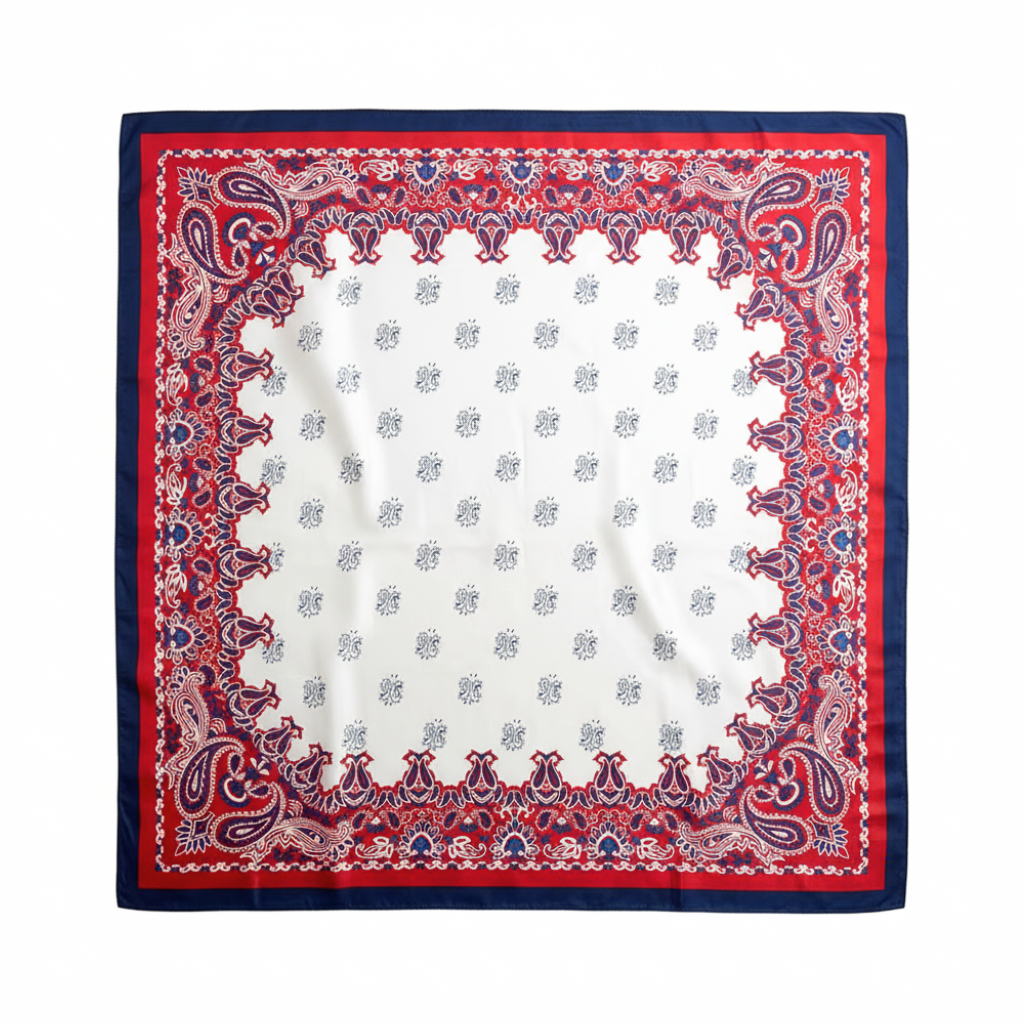 Foulard carré de soie 70 - Élégance Tricolore