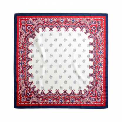 Foulard carré de soie 70 - Élégance Tricolore