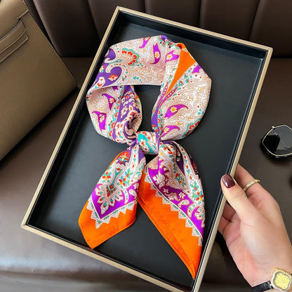 Foulard carré de soie 70 - Féerie Paisley