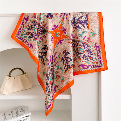 Foulard carré de soie 70 - Féerie Paisley