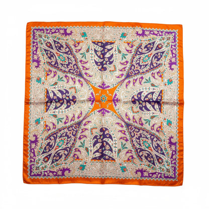 Foulard carré de soie 70 - Féerie Paisley