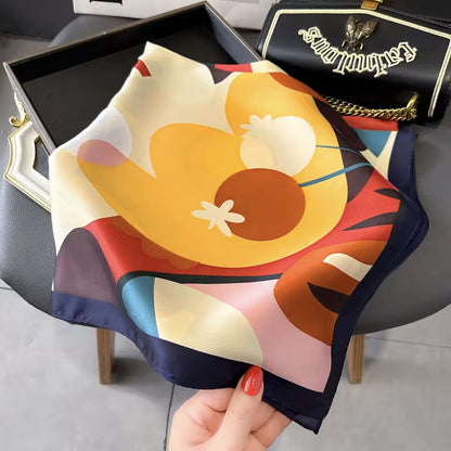 Foulard carré de soie 70 - Jardin Moderne