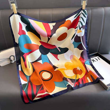 Foulard carré de soie 70 - Jardin Moderne