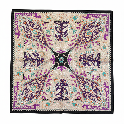 Foulard carré de soie 70 - Majesté Pourpre