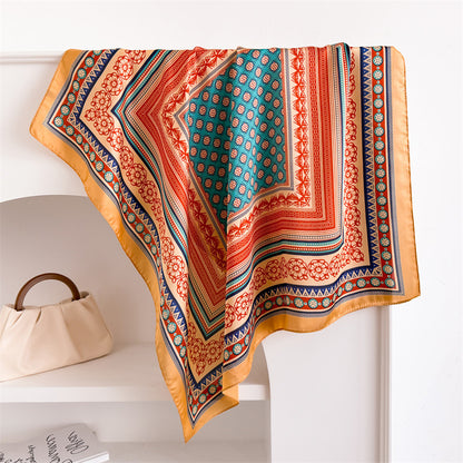 Foulard carré de soie 70 - Mosaïque Orientale