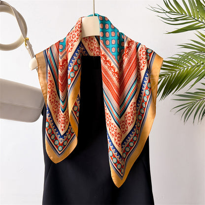 Foulard carré de soie 70 - Mosaïque Orientale