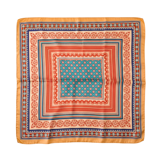 Foulard carré de soie 70 - Mosaïque Orientale