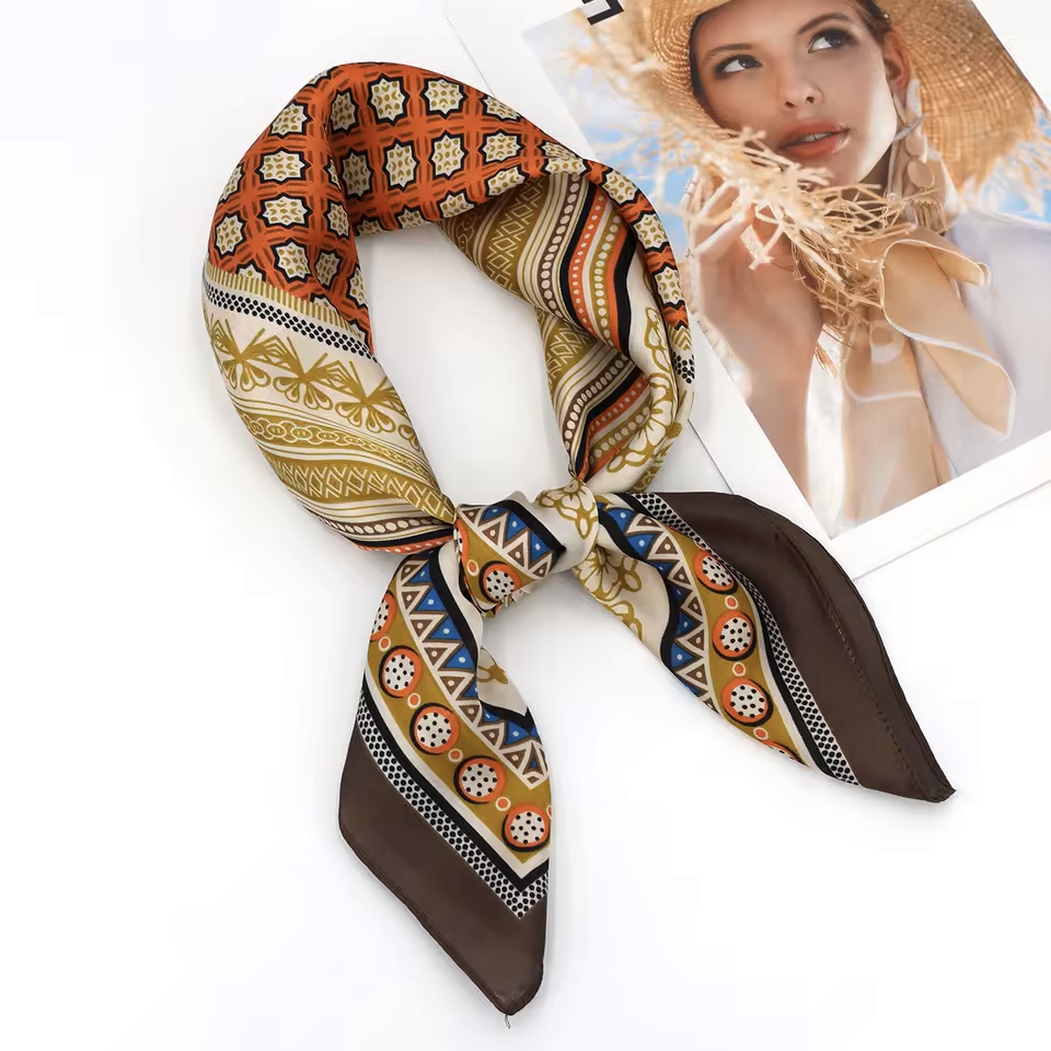 Foulard carré de soie 70 - Trésor Byzantin