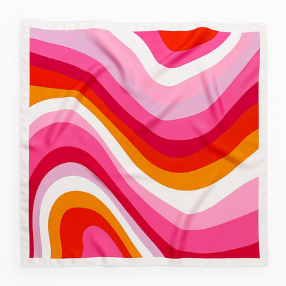Foulard carré de soie 70 - Vagues de Soleil
