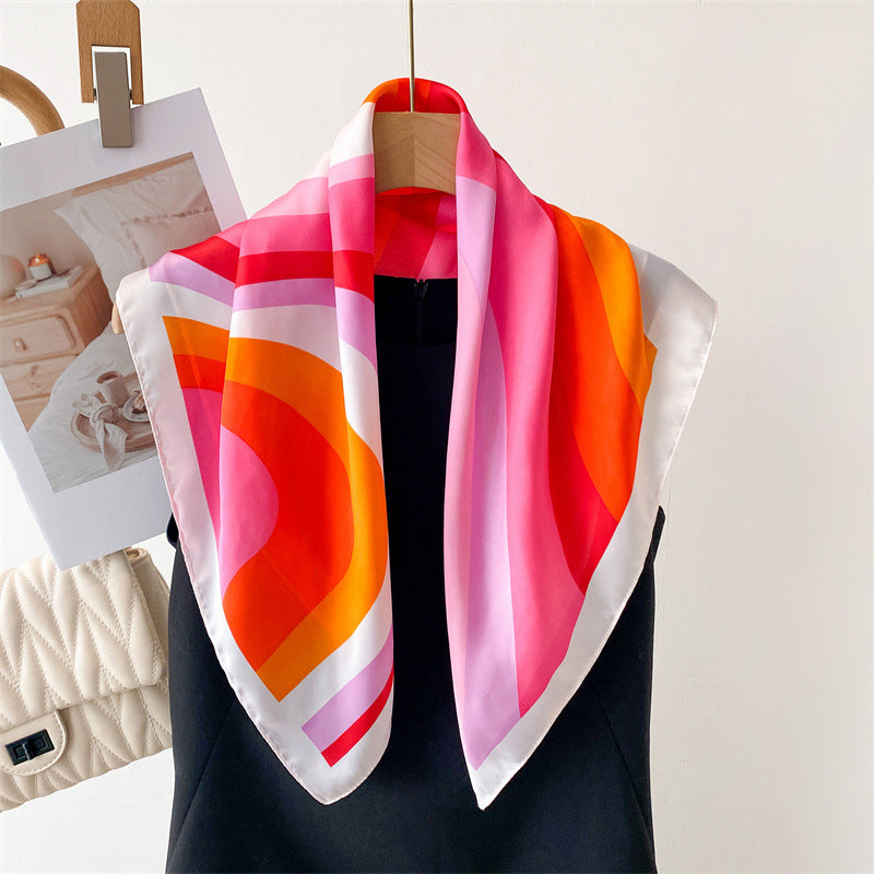 Foulard carré de soie 70 - Vagues de Soleil