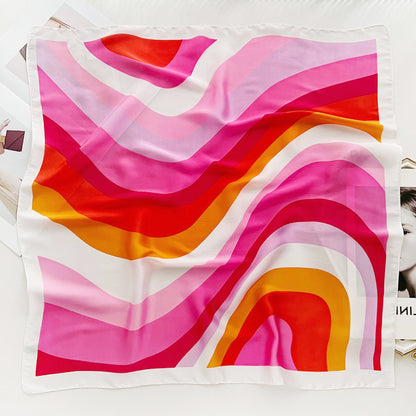 Foulard carré de soie 70 - Vagues de Soleil