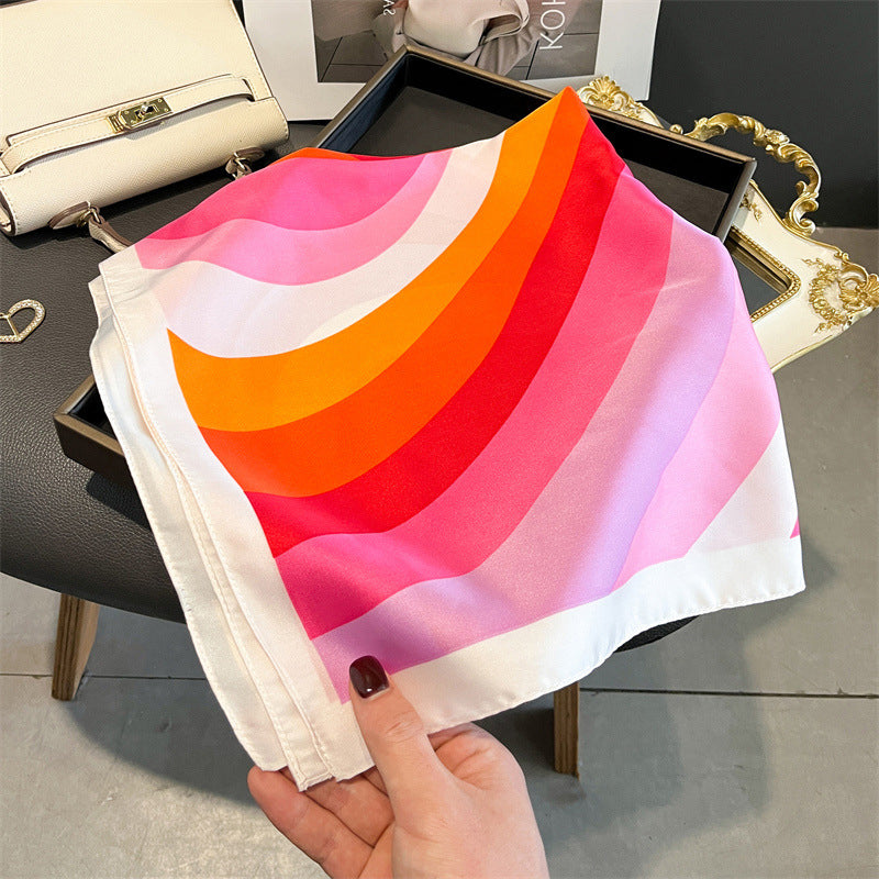 Foulard carré de soie 70 - Vagues de Soleil