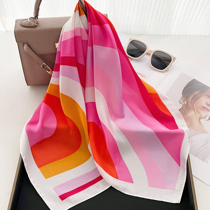Foulard carré de soie 70 - Vagues de Soleil
