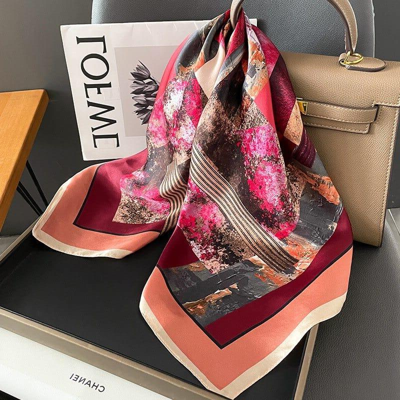 Foulard carré de soie 70 - La Terre de Feu-Maison Berettini