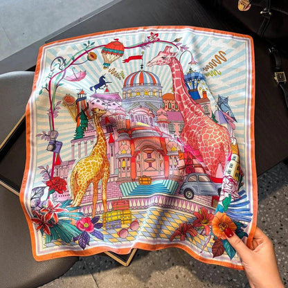 Foulard carré de soie 50 - Le Safari Urbain-Maison Berettini