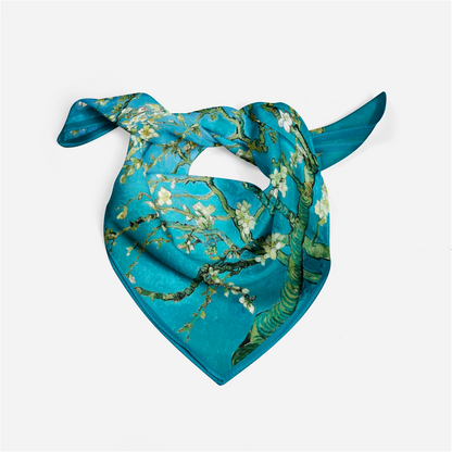 Foulard carré de soie 50 - Amandier de fleurs, Van Gogh-Maison Berettini