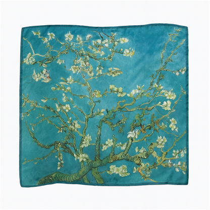 Foulard carré de soie 50 - Amandier de fleurs, Van Gogh-Maison Berettini