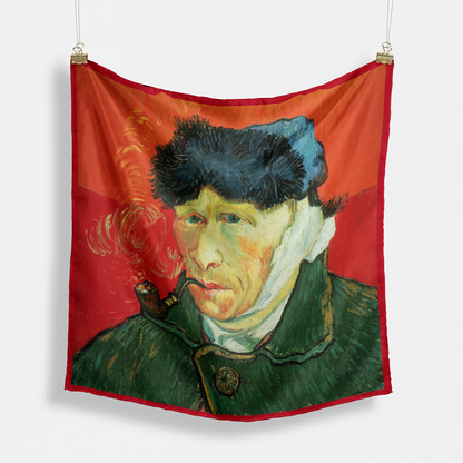 Foulard carré de soie 50 - Autoportrait à l’oreille bandée, Van Gogh-Maison Berettini
