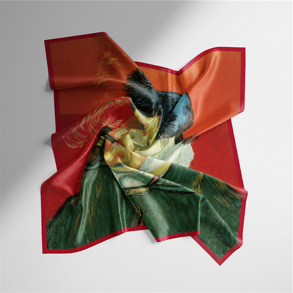 Foulard carré de soie 50 - Autoportrait à l’oreille bandée, Van Gogh-Maison Berettini