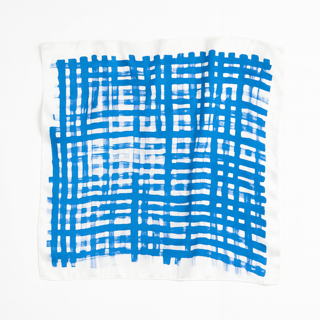 Foulard carré de soie 50 - Carré Indigo-Maison Berettini