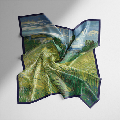 Foulard carré de soie 50 - Champ de blé, Van Gogh-Maison Berettini