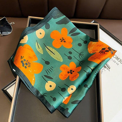 Foulard carré de soie 50 - Fleurs Ardentes-Maison Berettini