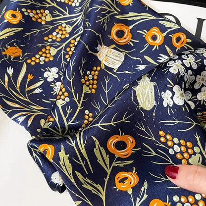 Foulard carré de soie 50 - Forêt Nocturne-Maison Berettini