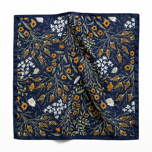 Foulard carré de soie 50 - Forêt Nocturne-Maison Berettini