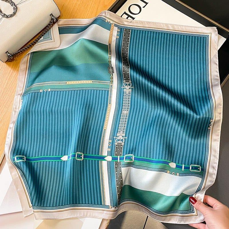 Foulard carré de soie 50 - La Boucle Azur-Maison Berettini