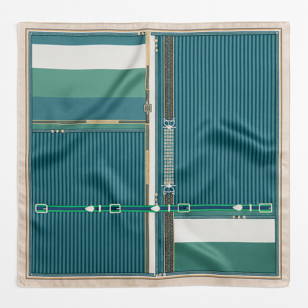 Foulard carré de soie 50 - La Boucle Azur-Maison Berettini