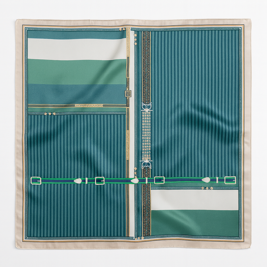 Foulard carré de soie 50 - La Boucle Azur-Maison Berettini