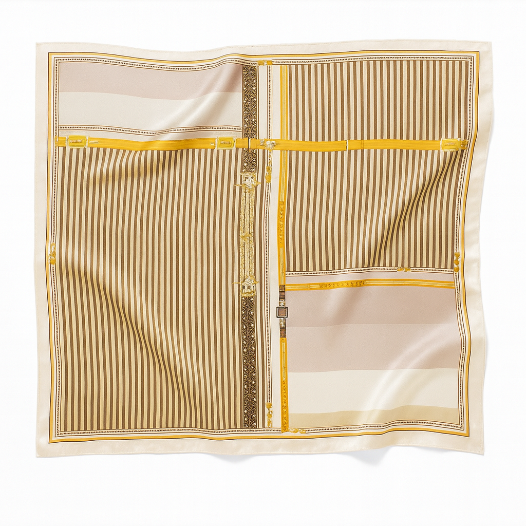 Foulard carré de soie 50- La Boucle Jaune-Maison Berettini