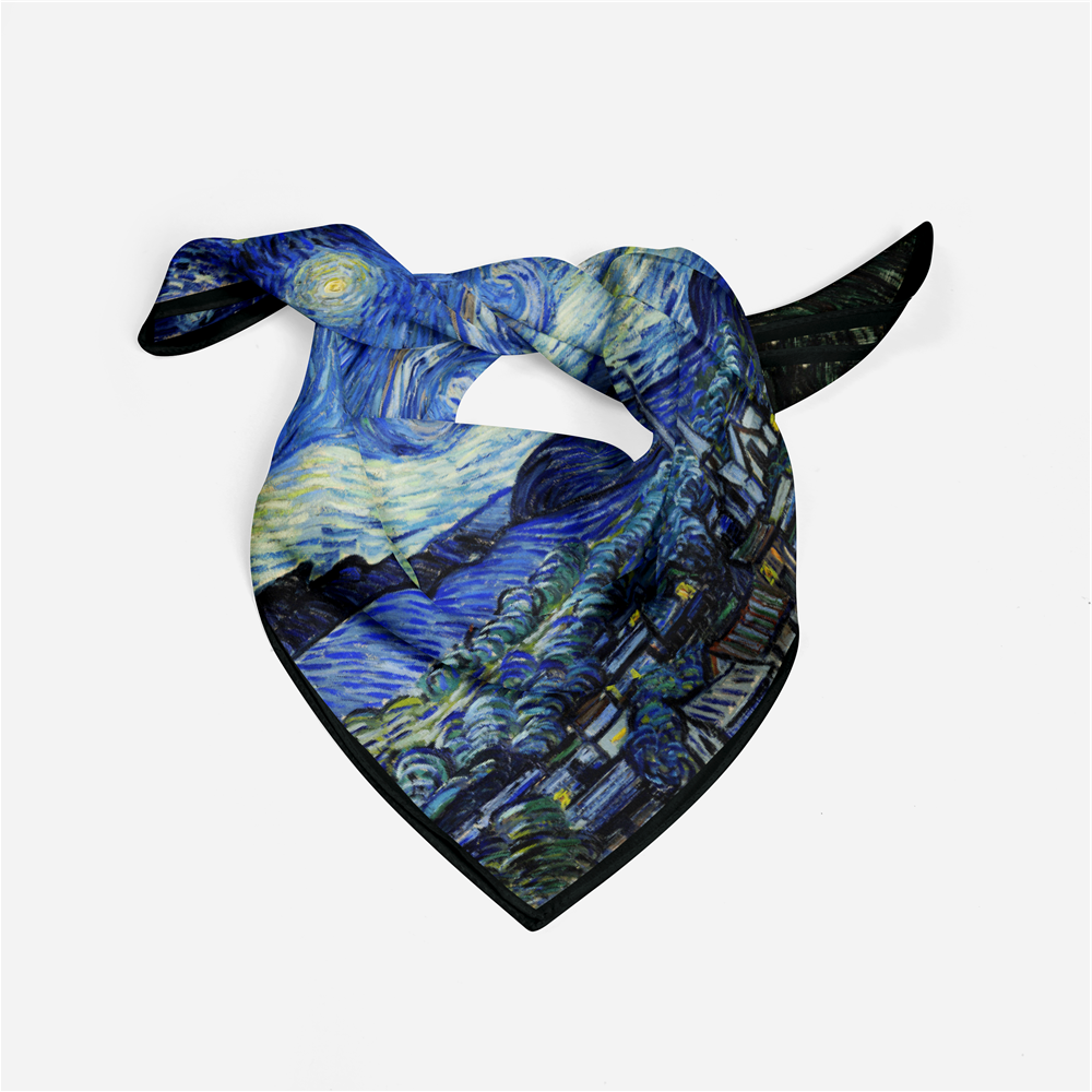 Foulard carré de soie 50 - La Nuit étoilée, Van Gogh-Maison Berettini