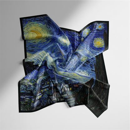 Foulard carré de soie 50 - La Nuit étoilée, Van Gogh-Maison Berettini