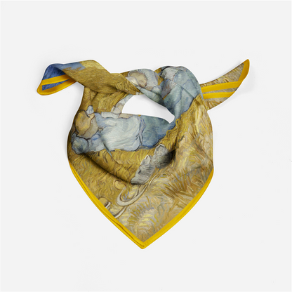 Foulard carré de soie 50 - La sieste, Van Gogh-Maison Berettini