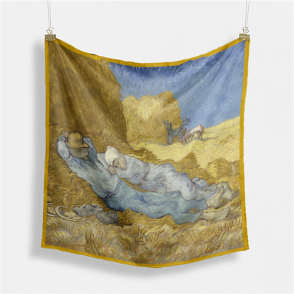 Foulard carré de soie 50 - La sieste, Van Gogh-Maison Berettini