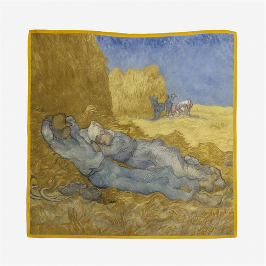 Foulard carré de soie 50 - La sieste, Van Gogh-Maison Berettini
